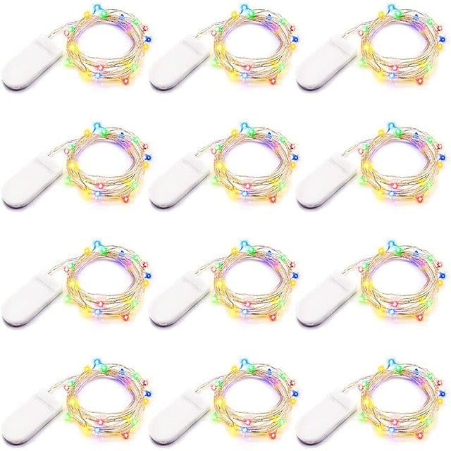 Glimmering LED String Lights, 7ft 20 Light Battery-Powered for Events
