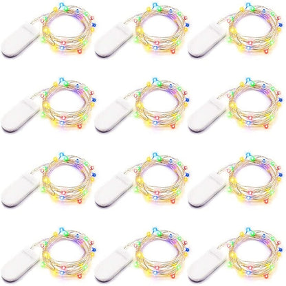 Glimmering LED String Lights, 7ft 20 Light Battery-Powered for Events