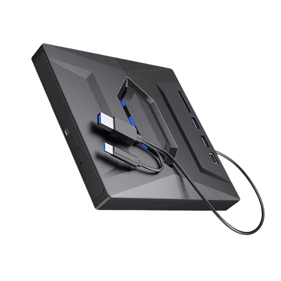 All-in-One External CD/DVD Burner with SD Card & USB Reader