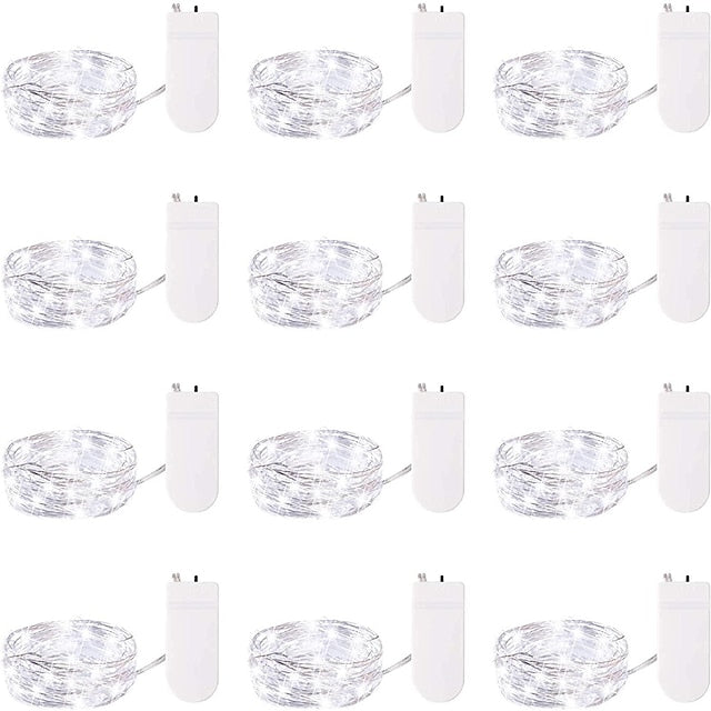 Glimmering LED String Lights, 7ft 20 Light Battery-Powered for Events