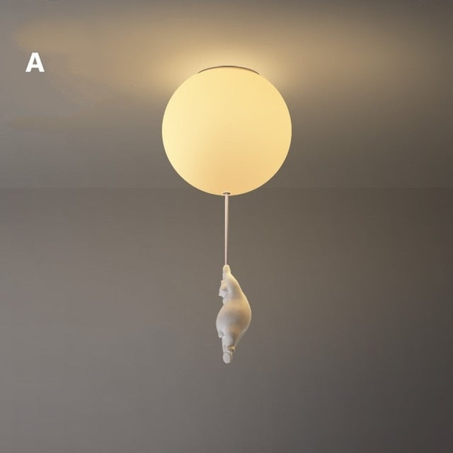 Charming Bear and Balloon Ceiling Light for Playful Spaces