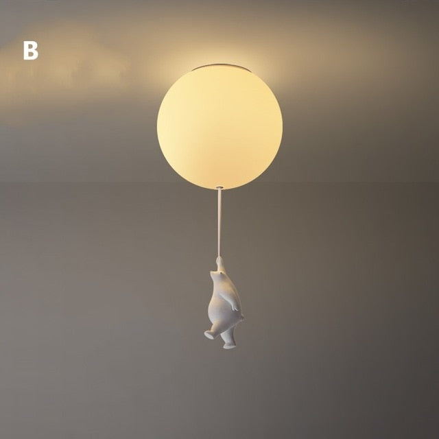 Charming Bear and Balloon Ceiling Light for Playful Spaces