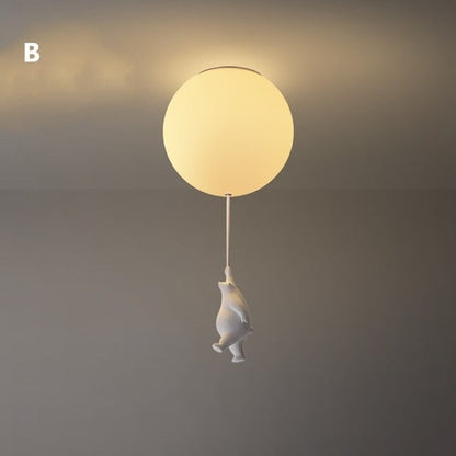 Charming Bear and Balloon Ceiling Light for Playful Spaces