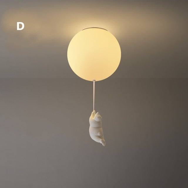 Charming Bear and Balloon Ceiling Light for Playful Spaces