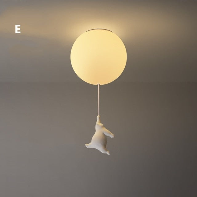 Charming Bear and Balloon Ceiling Light for Playful Spaces