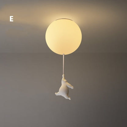 Charming Bear and Balloon Ceiling Light for Playful Spaces