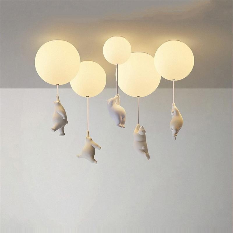 Charming Bear and Balloon Ceiling Light for Playful Spaces
