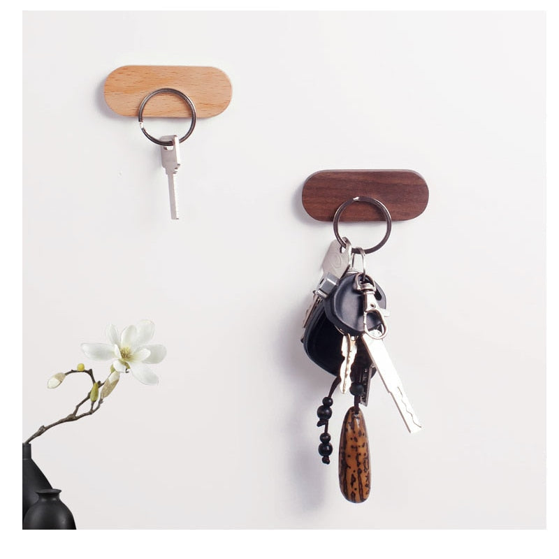 Stylish Wooden Key Organizer with Strong Magnetic Backing
