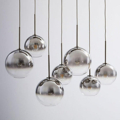 Elegant Glass Sphere Hanging Light in Chic Brass Finish