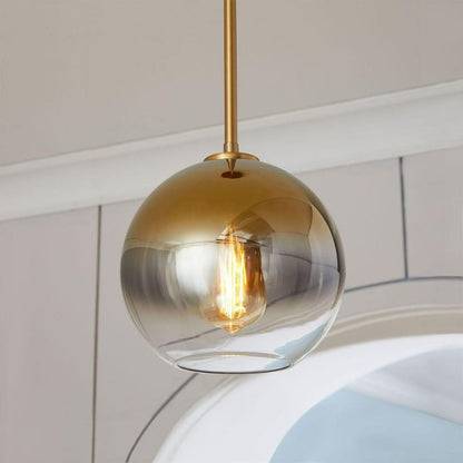 Elegant Glass Sphere Hanging Light in Chic Brass Finish