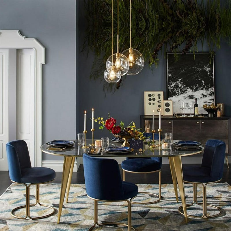Elegant Glass Sphere Hanging Light in Chic Brass Finish
