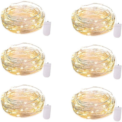 Glimmering LED String Lights, 7ft 20 Light Battery-Powered for Events