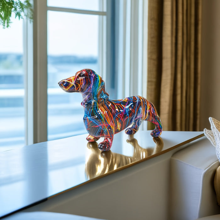 Vibrant Dachshund Figurine for Home and Office Decor