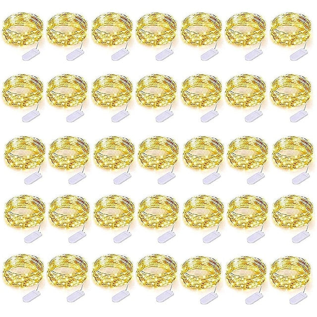 Glimmering LED String Lights, 7ft 20 Light Battery-Powered for Events