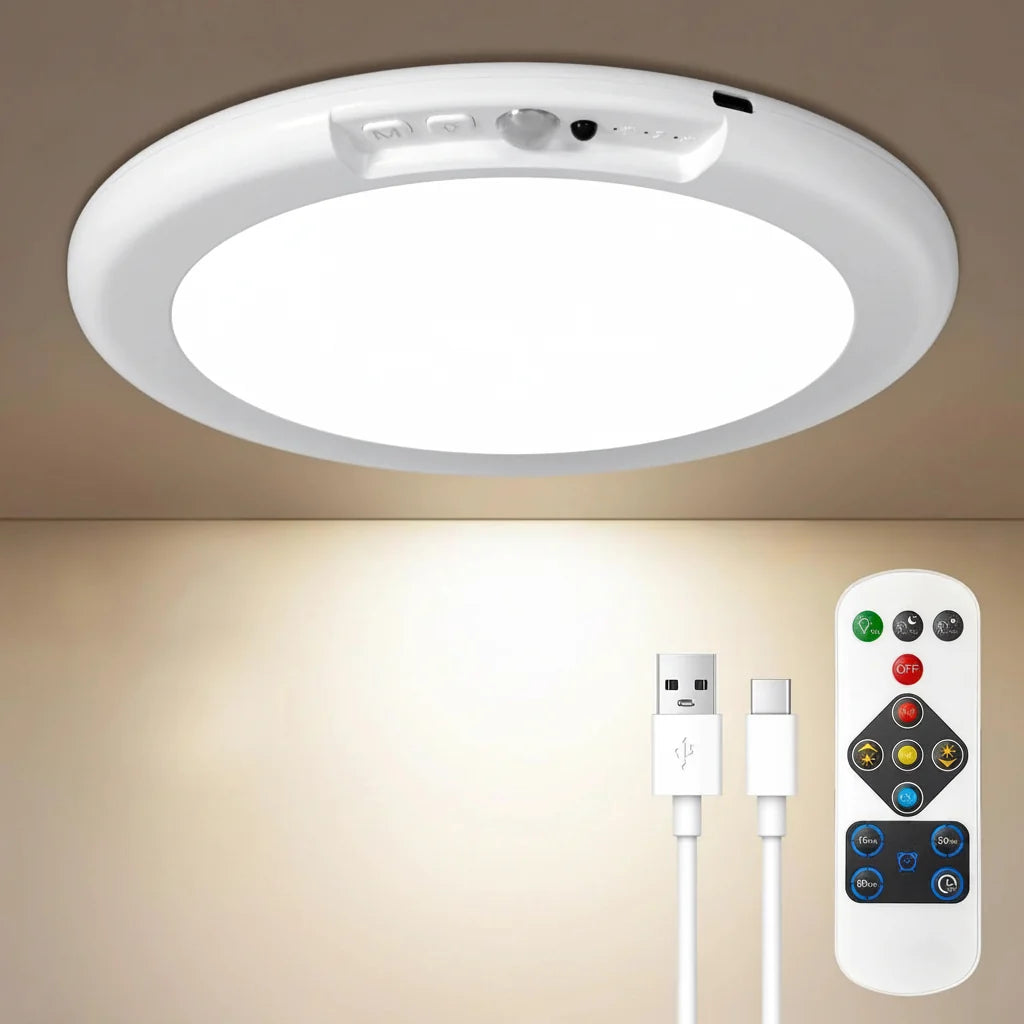 Wireless Motion-Activated LED Ceiling Light for Any Space