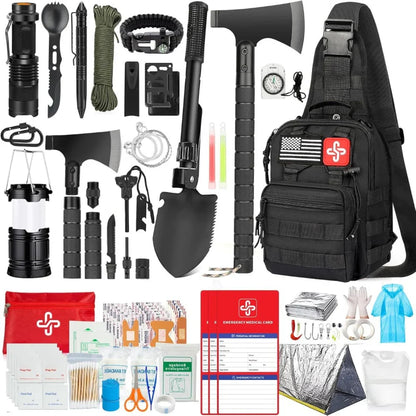 Comprehensive 262-Piece Survival Kit with First Aid and Gear Bag