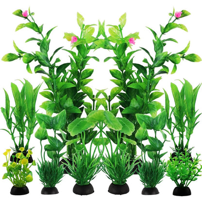 Vibrant Underwater Plant Set for Aquariums - 10 Pieces