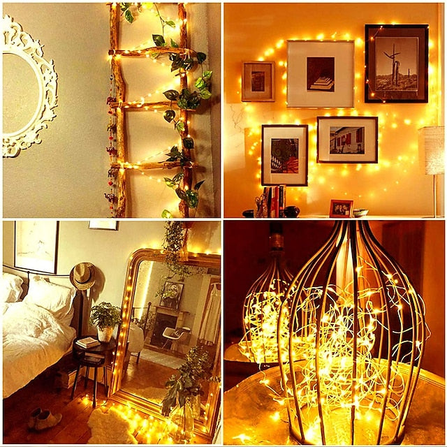 Glimmering LED String Lights, 7ft 20 Light Battery-Powered for Events