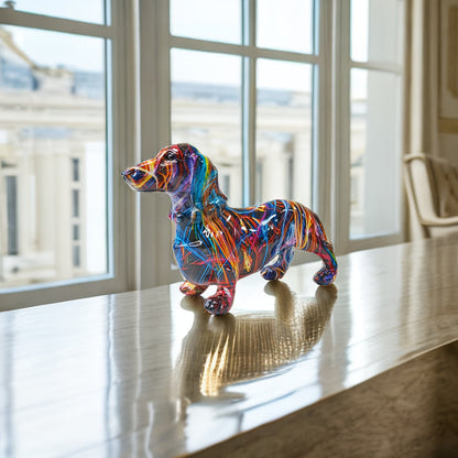 Vibrant Dachshund Figurine for Home and Office Decor