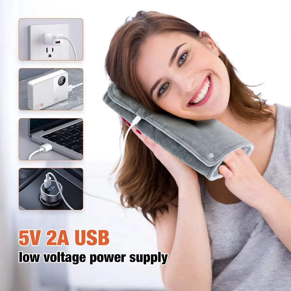 Portable USB Heating Pad for Soothing Back and Neck Relief