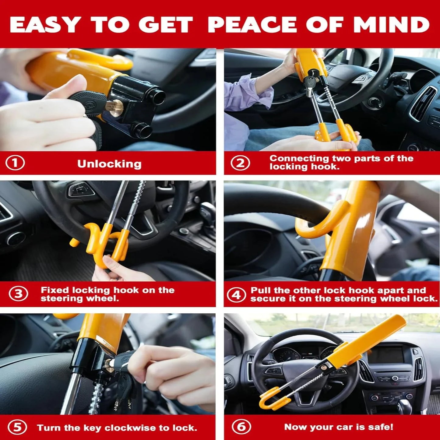 Ultimate Security Steering Wheel Lock for Cars and Trucks