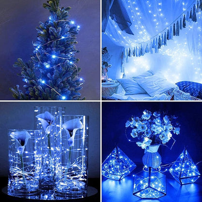 Glimmering LED String Lights, 7ft 20 Light Battery-Powered for Events