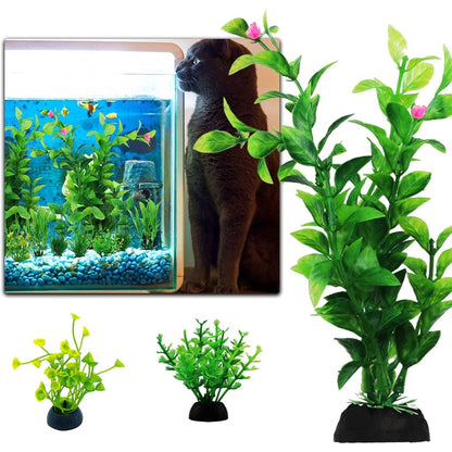 Vibrant Underwater Plant Set for Aquariums - 10 Pieces