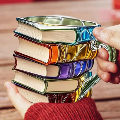 Literary Themed Glass Mug for Book Lovers and Coffee Aficionados