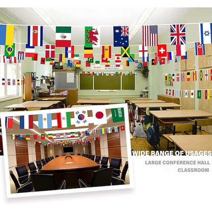 Multinational Flag Banner for Festive Events and Classrooms