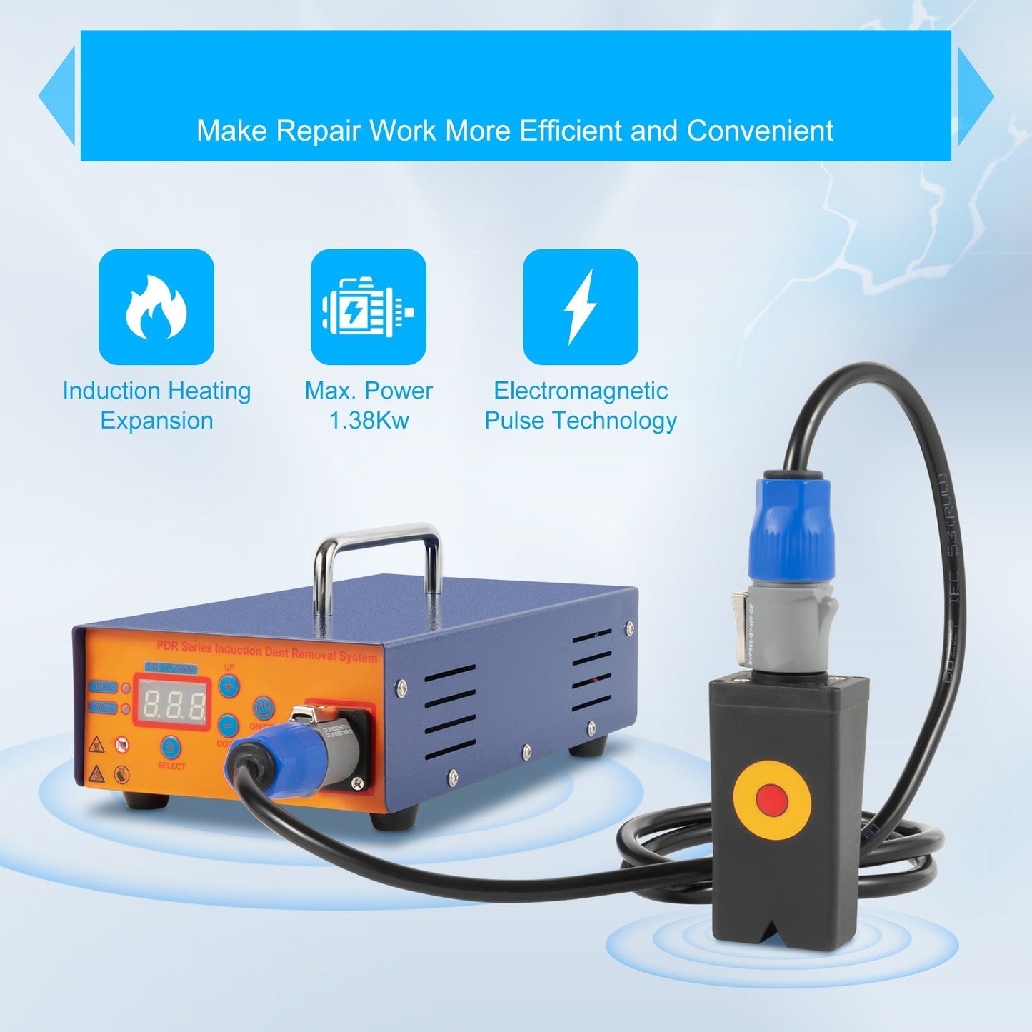 Powerful 1380W Dent Removal Tool with Digital Control and Case