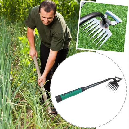 Versatile 8-Prong Steel Garden Cultivator with Comfortable Grip