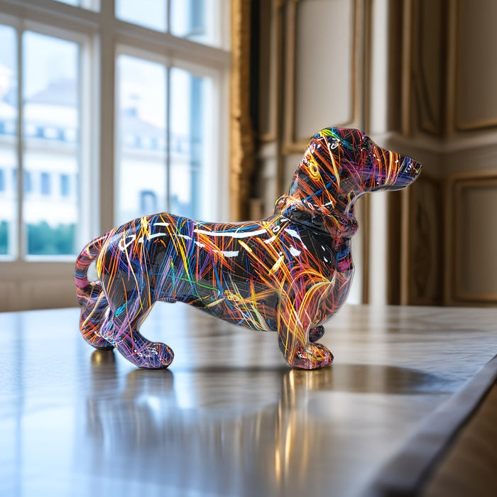 Vibrant Dachshund Figurine for Home and Office Decor
