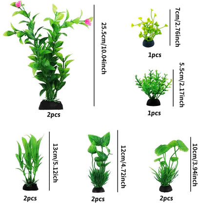 Vibrant Underwater Plant Set for Aquariums - 10 Pieces