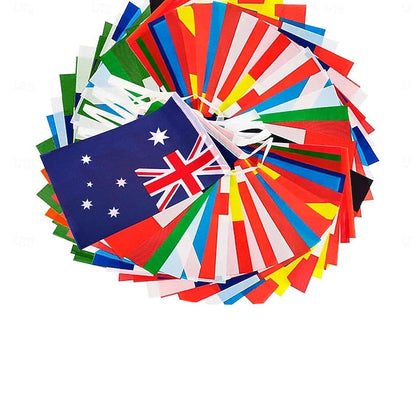 Multinational Flag Banner for Festive Events and Classrooms