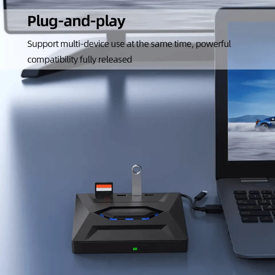 All-in-One External CD/DVD Burner with SD Card & USB Reader