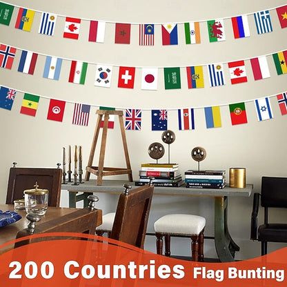 Multinational Flag Banner for Festive Events and Classrooms