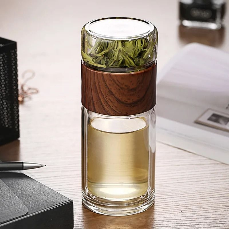 Premium Double-Walled Glass Infuser Bottle for Perfect Tea & Beverages