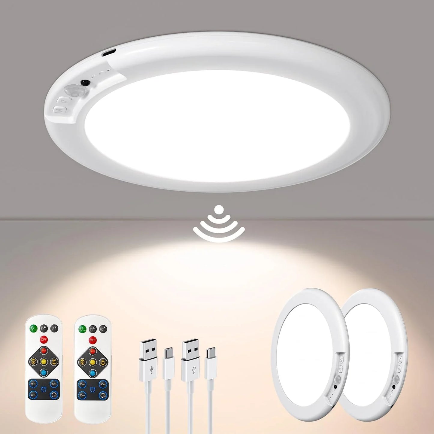 Wireless Motion-Activated LED Ceiling Light for Any Space