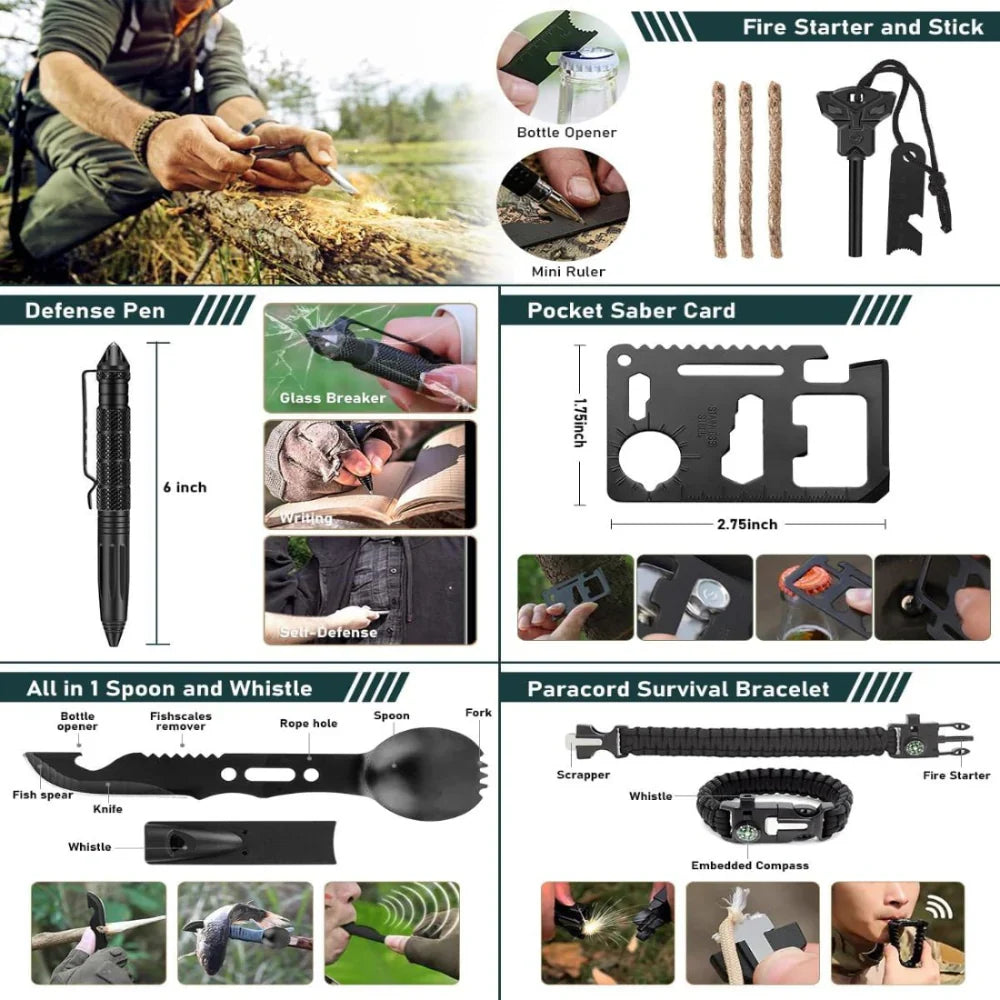 Comprehensive 262-Piece Survival Kit with First Aid and Gear Bag