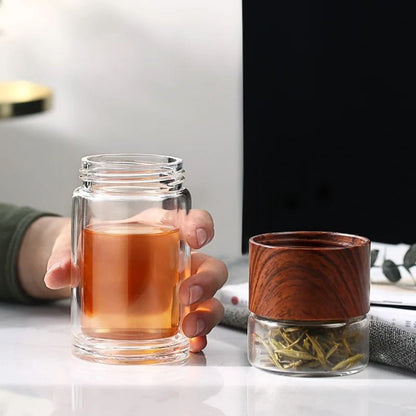 Premium Double-Walled Glass Infuser Bottle for Perfect Tea & Beverages