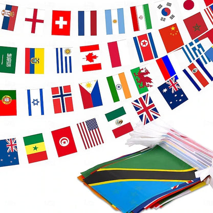 Multinational Flag Banner for Festive Events and Classrooms