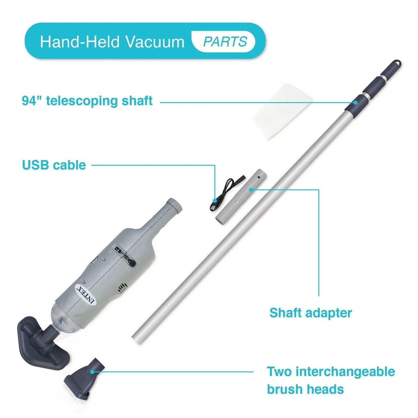 Cordless Pool Cleaner with Dual Brush Heads for Easy Cleaning