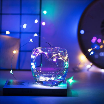 Glimmering LED String Lights, 7ft 20 Light Battery-Powered for Events