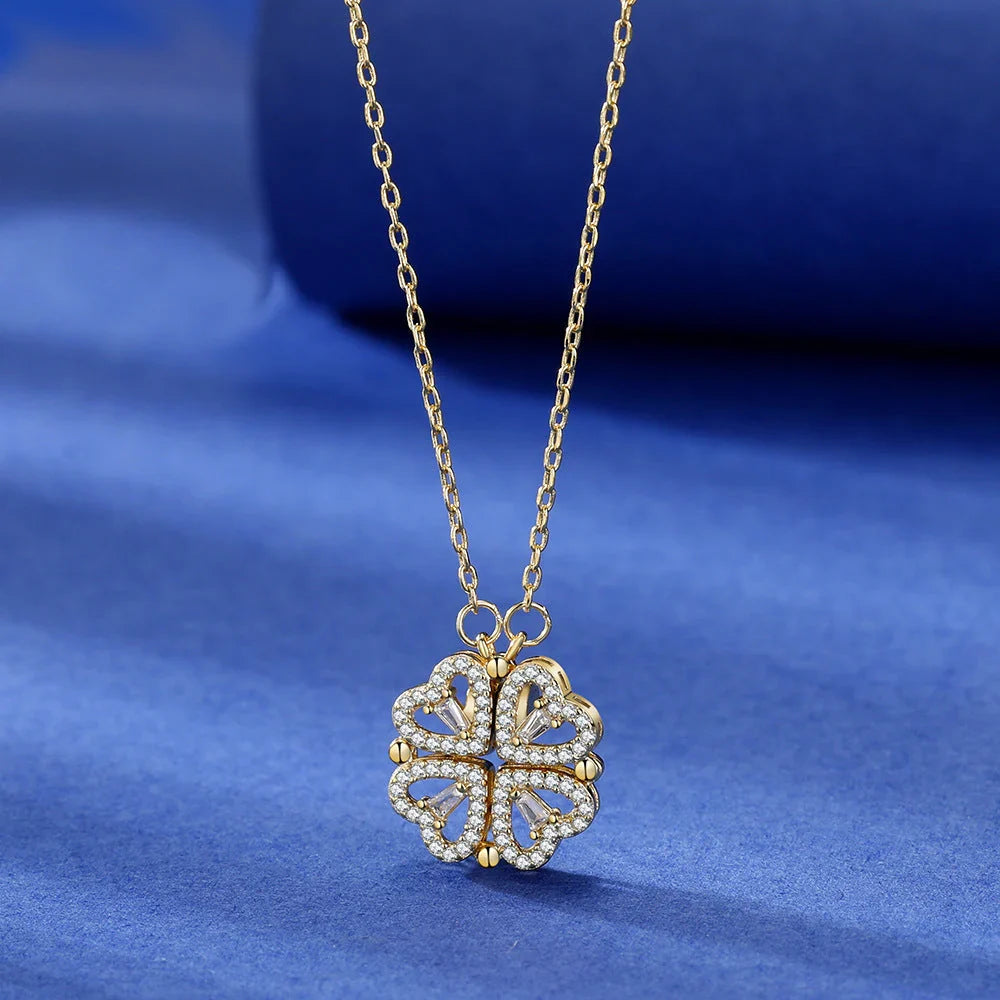 Charming Clover Pendant Necklace with Elegant Chain for Women
