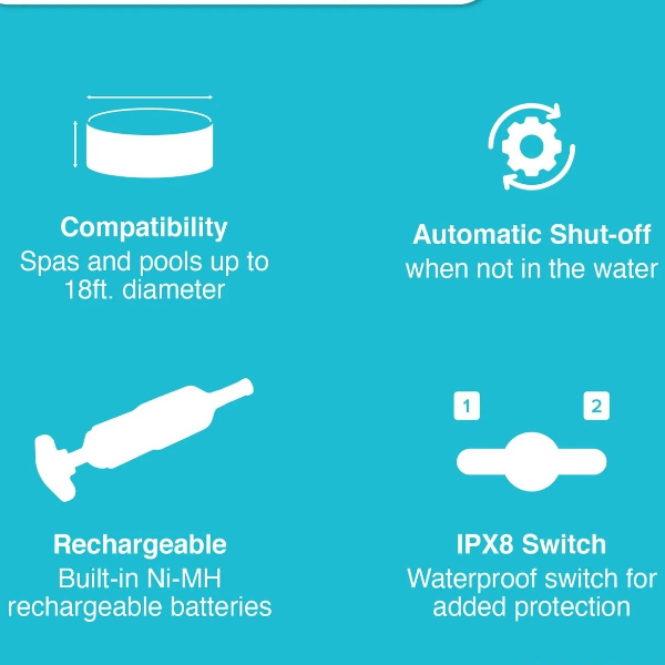 Cordless Pool Cleaner with Dual Brush Heads for Easy Cleaning