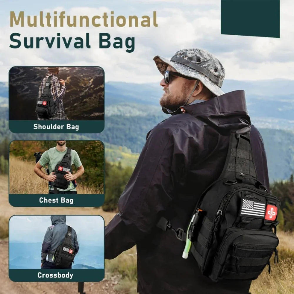 Comprehensive 262-Piece Survival Kit with First Aid and Gear Bag