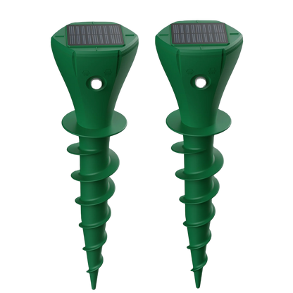 Solar-Powered Ground Stake Pest Deterrent with Battery Backup