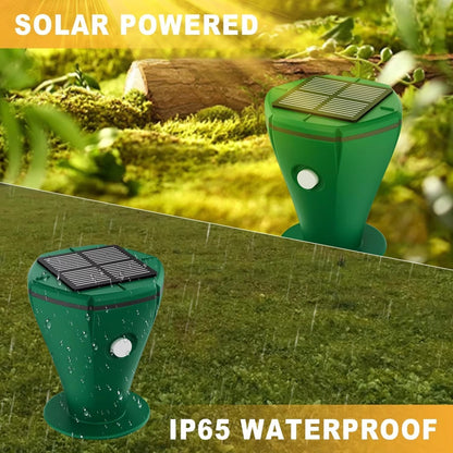 Solar-Powered Ground Stake Pest Deterrent with Battery Backup