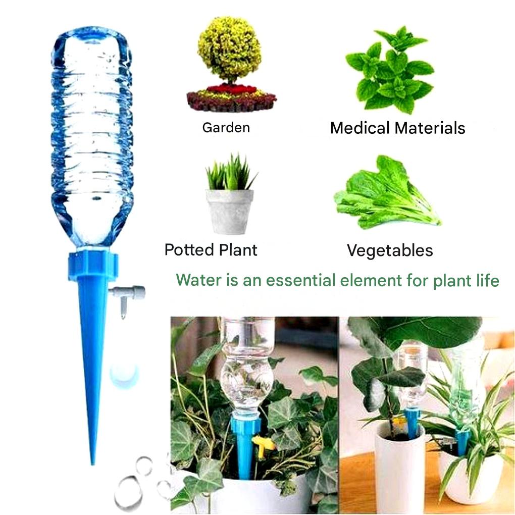 Self-Watering Spikes with Flow Control and Bottle Adapter - 12 Pack