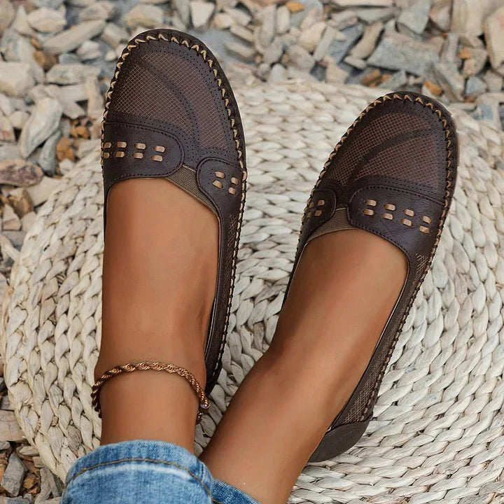 Breathable Slip-On Loafers with Flat Sole Comfort